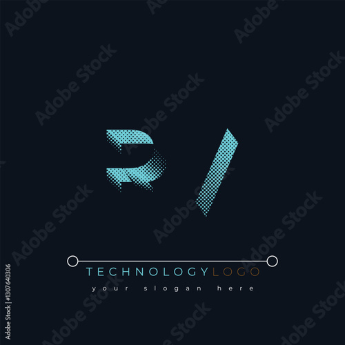 R and V logo design. RV abstract technology logo. This logo design is the process of creating a visual symbol that represents a brand, company, or individual.