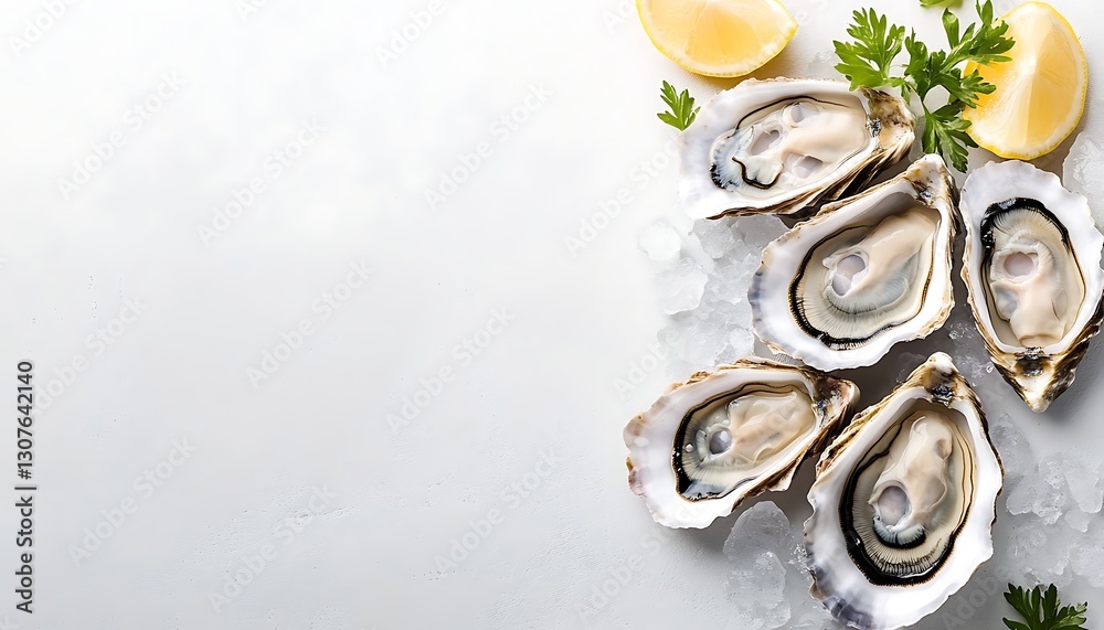 Fresh Oysters on Ice with Lemon Fresh Oysters on Ice with Lemon
