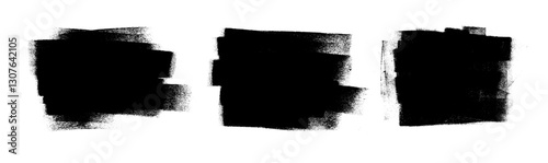 Grunge Roller Brush Stroke Paint Texture Background Vector Set