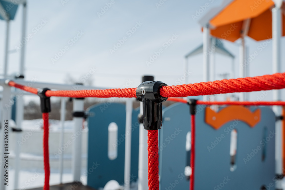 This fun Playground Climbing Structure for children has vibrant colors and durable red ropes to enhance play and encourage essential development during activities This fun Playground Climbing Structure for children has vibrant colors and durable red ropes to enhance play and encourage essential development during activities
