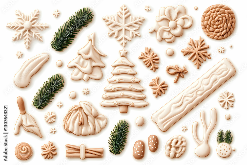 Fototapeta premium Creamy Winter Treats Festive Holiday Sweets Arrangement