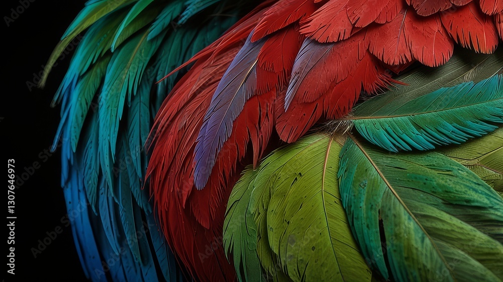 Obraz premium Green-winged Macaw feather