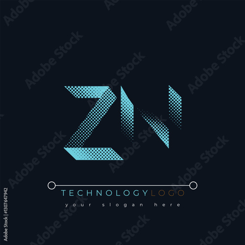 Z and N logo design. ZN abstract technology logo. This logo design is the process of creating a visual symbol that represents a brand, company, or individual.