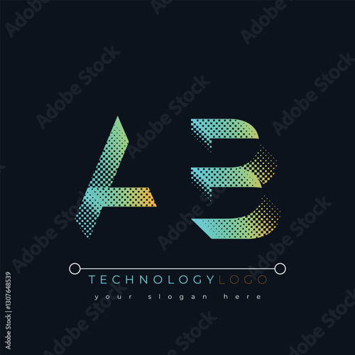 A and B logo design. AB abstract technology logo. This logo design is the process of creating a visual symbol that represents a brand, company, or individual.