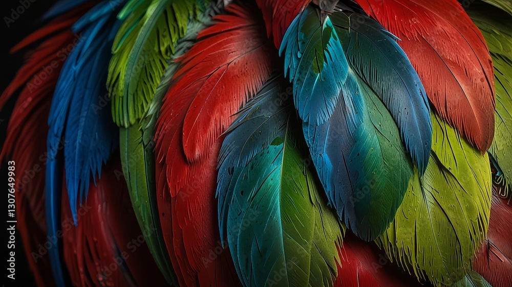 Obraz premium Green-winged Macaw feather 