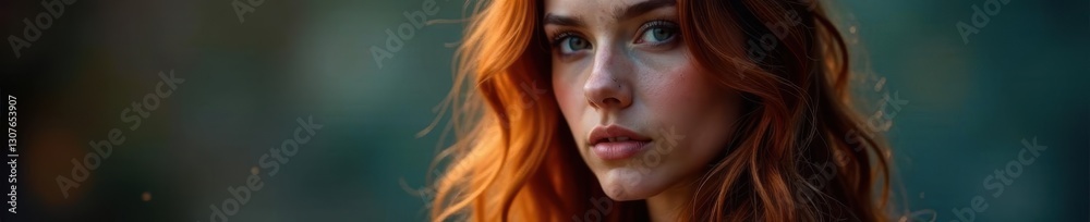Captivating teen profile, long hair, dreamy expression, graceful, looking Captivating teen profile, long hair, dreamy expression, graceful, looking