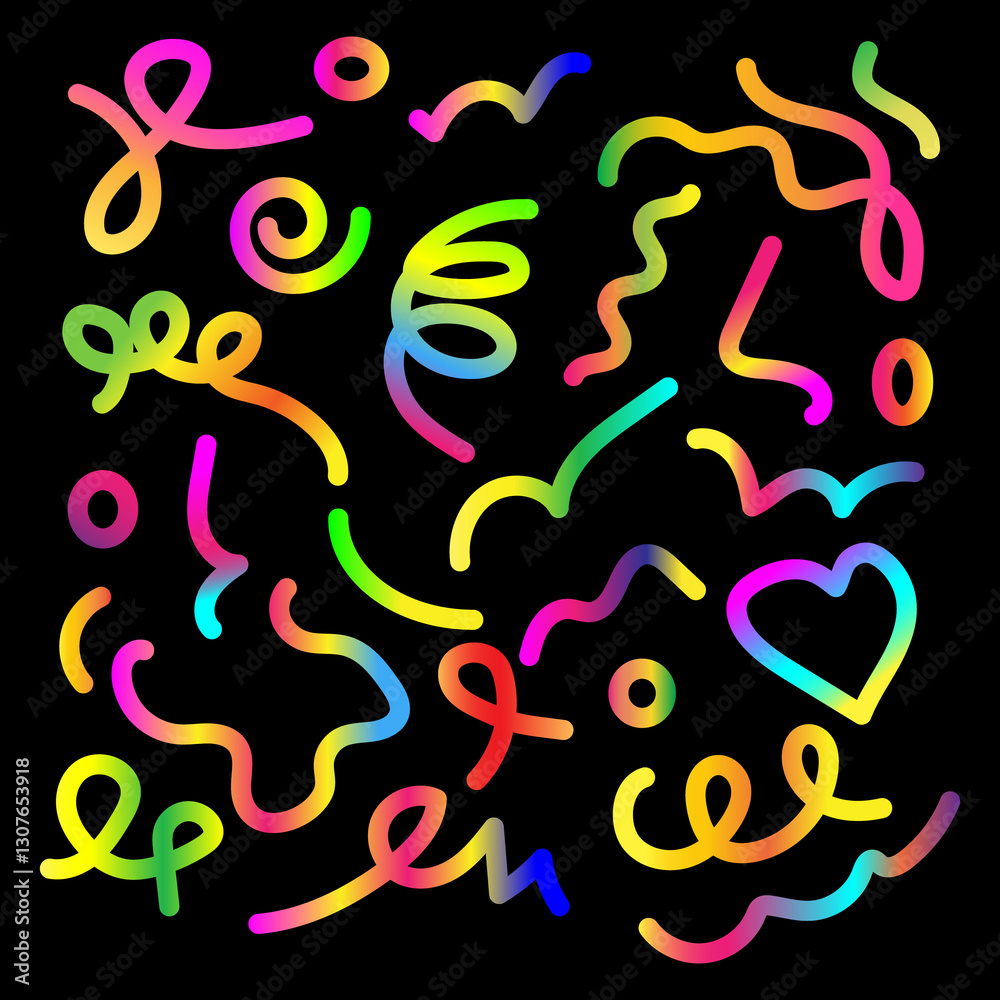 Obraz premium Color Gradient Line on a Black Background