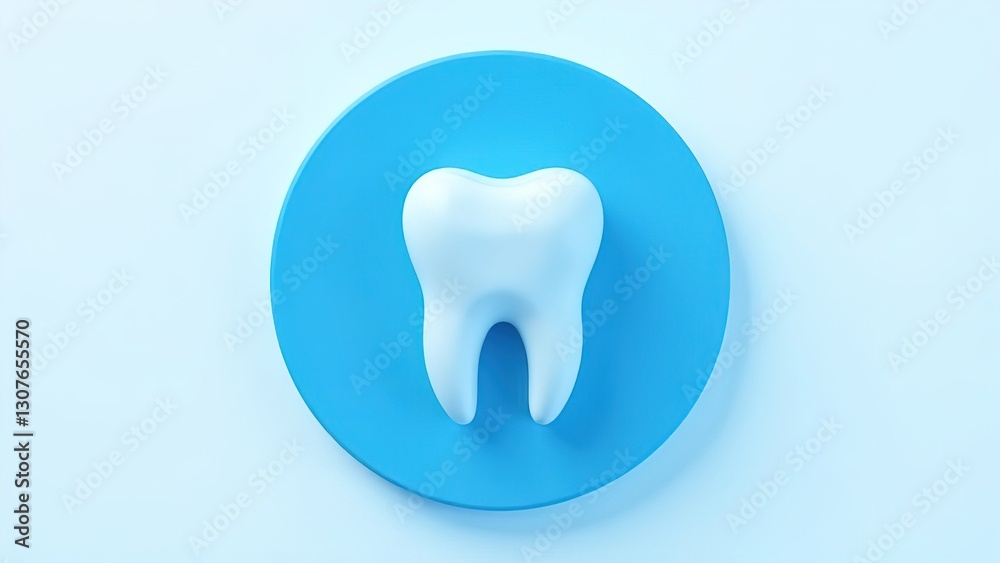 an image of a tooth in a blue circle on a white background. advertising of a dental clinic. medical concept. an image of a tooth in a blue circle on a white background. advertising of a dental clinic. medical concept.