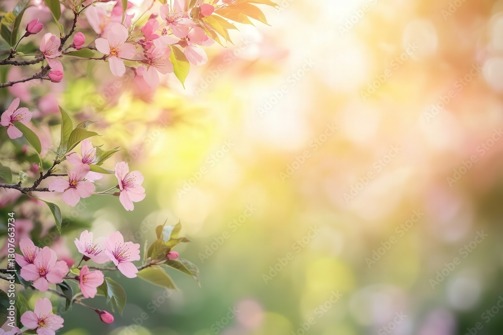 Professional photo of a softly blurred garden background with blooming cherry blossoms, sunlight filtering through leaves, and a dreamy, ethereal ambiance Professional photo of a softly blurred garden background with blooming cherry blossoms, sunlight filtering through leaves, and a dreamy, ethereal ambiance