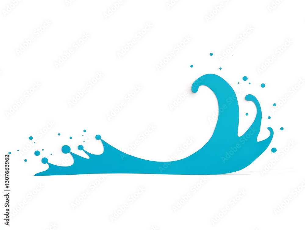 Fototapeta premium Stunning Ocean Wave Splash: Abstract Marine Nature Design & Aqua Textured Illustration with Eco-friendly Appeal