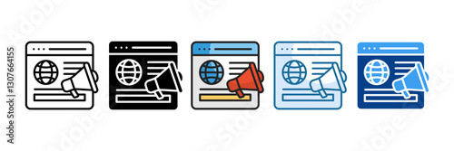 Website Icon Set Multiple Style Collection