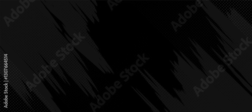 Abstract grunge gradient black polka dots background. Modern geometric shapes concept. Vector illustration in pop art cartoon style about sports.