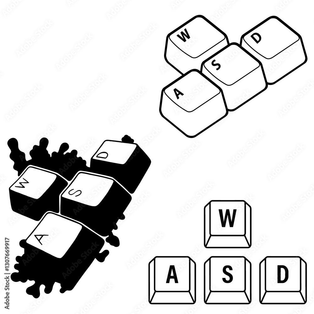 WASD computer keyboard buttons