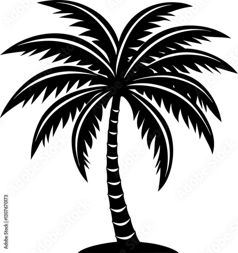 PriPalm Tree Silhouette: Tropical Tree, Vector Graphic