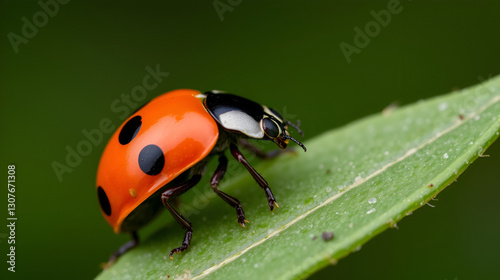 Close-up Coccinella transversalis or ladybug photo