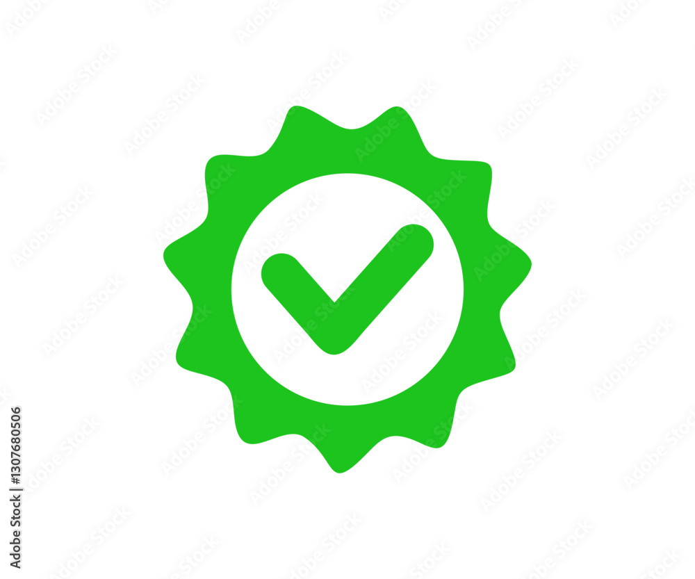 Green tick verified icon. Green checkmark icon, certificate badge quality certify vector design and illustration.
Green tick verified icon. Green checkmark icon, certificate badge quality certify vector design and illustration.