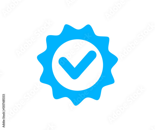 Blue tick verified icon. Blue checkmark icon, certificate badge quality certify vector design and illustration. 


