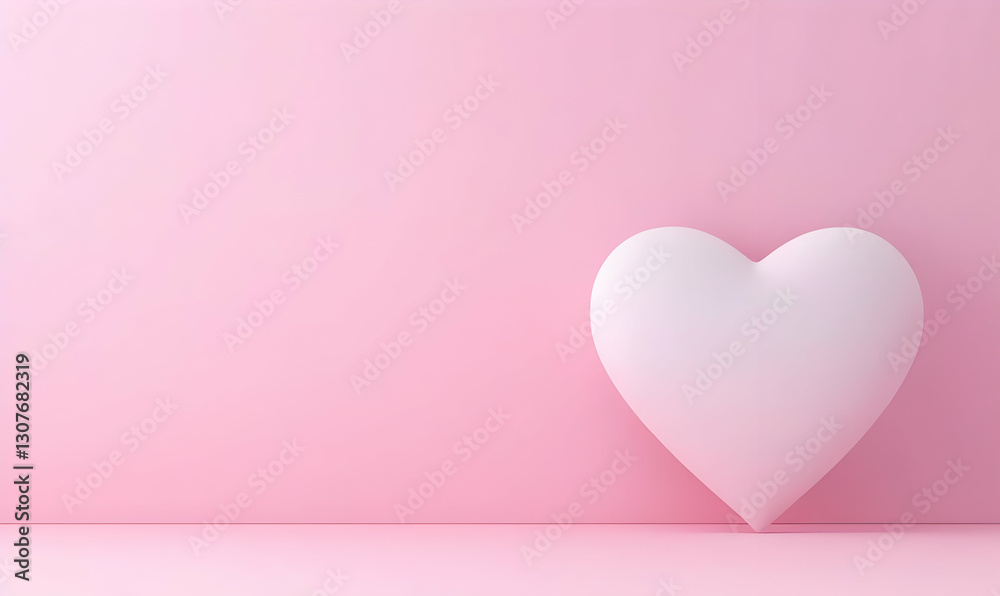 Soft Pink Background with White Heart Shaped Decoration Element Soft Pink Background with White Heart Shaped Decoration Element
