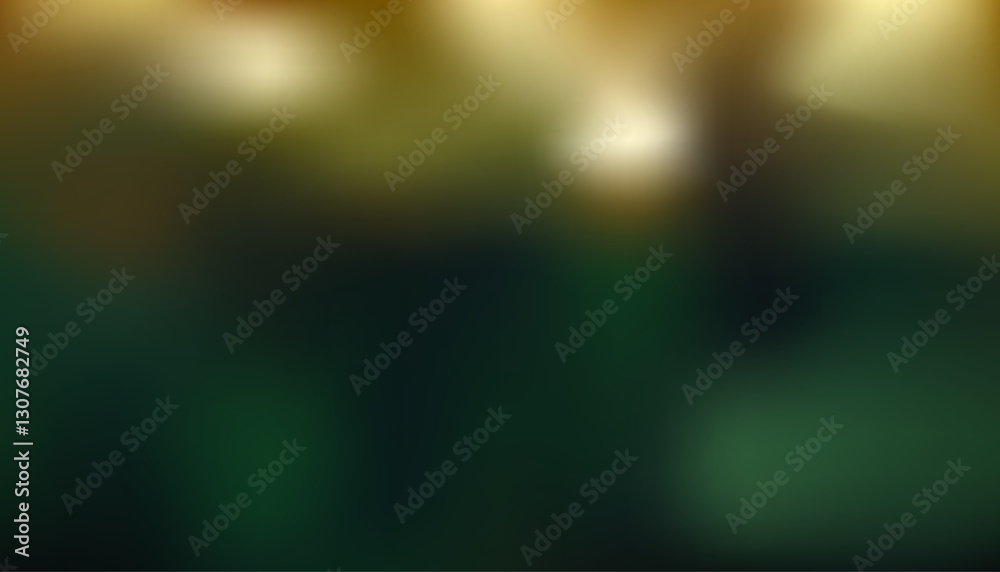 Dark green blurred background with golden gradient of lights at night party. Abstract defocused backdrop. Garden atmosphere decorated with light bulbs in blurred style. Art & Illustration. Dark green blurred background with golden gradient of lights at night party. Abstract defocused backdrop. Garden atmosphere decorated with light bulbs in blurred style. Art & Illustration.