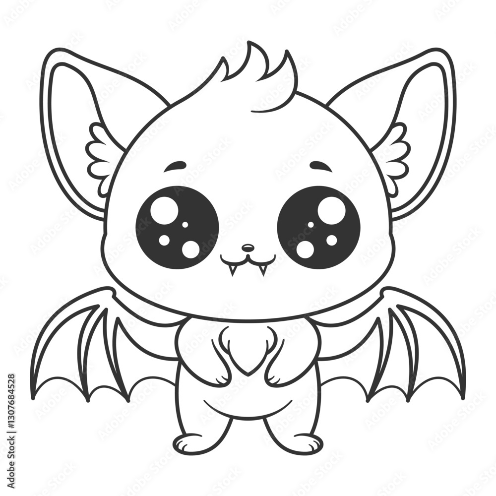 Fototapeta premium Bats smile alone without any friends, for coloring