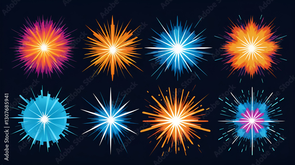 Set of explosion blast vector illustration, explosive bursts, Set of explosion blast vector illustration, explosive bursts,