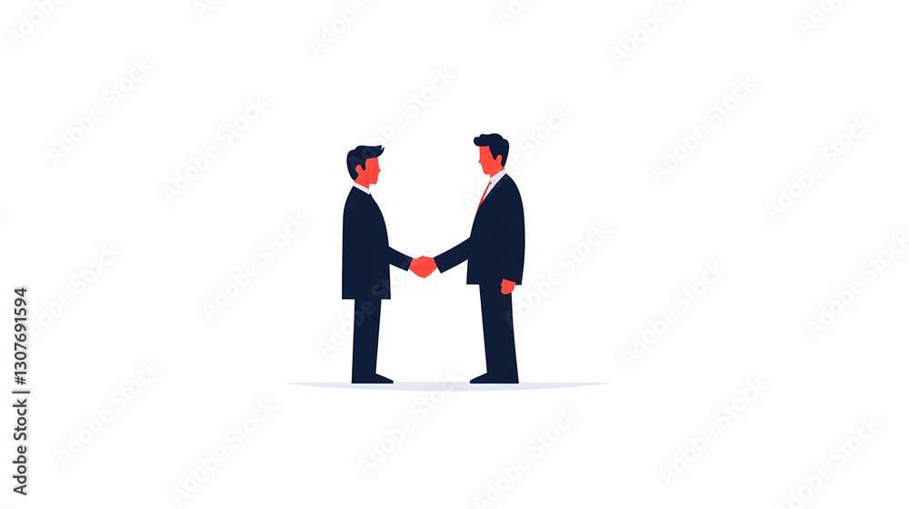 Fototapeta premium Professional Businessmen Shaking Hands for Partnership Agreement