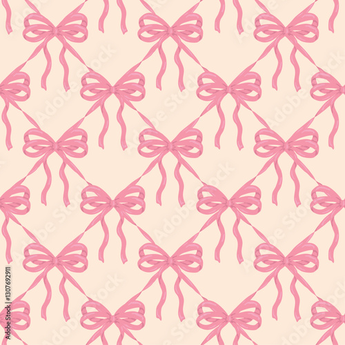 ribbons, bow, coquette, girly seamless pattern, background, print, pattern, greeting card, banners, web, wrapping paper, fashion, fabric, textile, wallpaper, cover