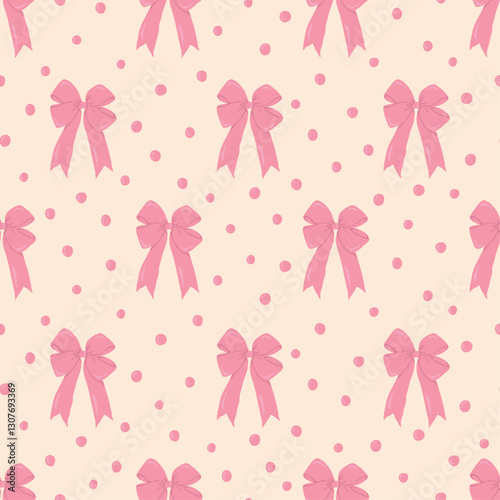 ribbons, bow, coquette, girly seamless pattern, background, print, pattern, greeting card, banners, web, wrapping paper, fashion, fabric, textile, wallpaper, cover