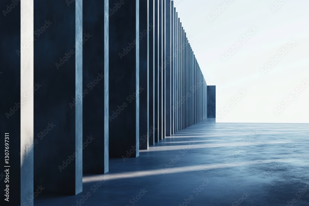 Obraz premium Memorial day concept background featuring a serene abstract space with vertical structures