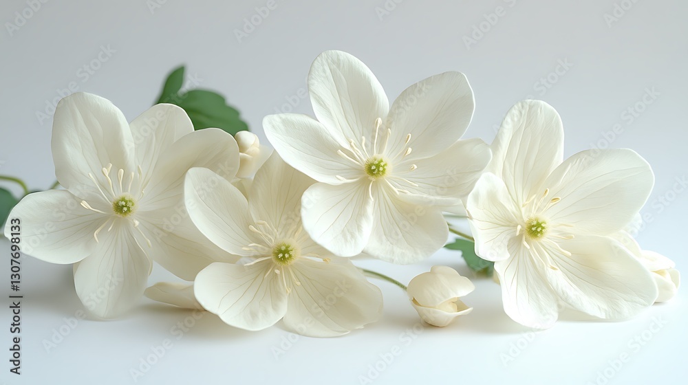 Obraz premium white flower on white background