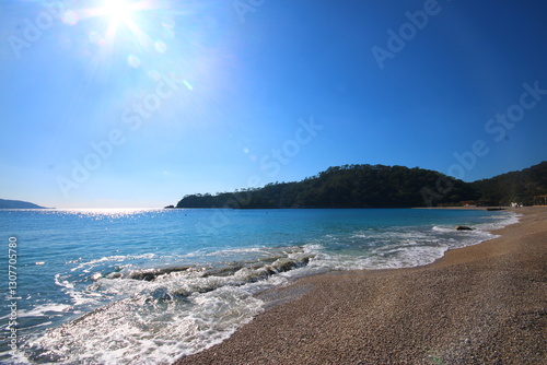 Fototapeta Naklejka Na Ścianę i Meble -  Fethiye Oludeniz Manzarasi - Landscape of Blue Lagoon Of Fethiye 