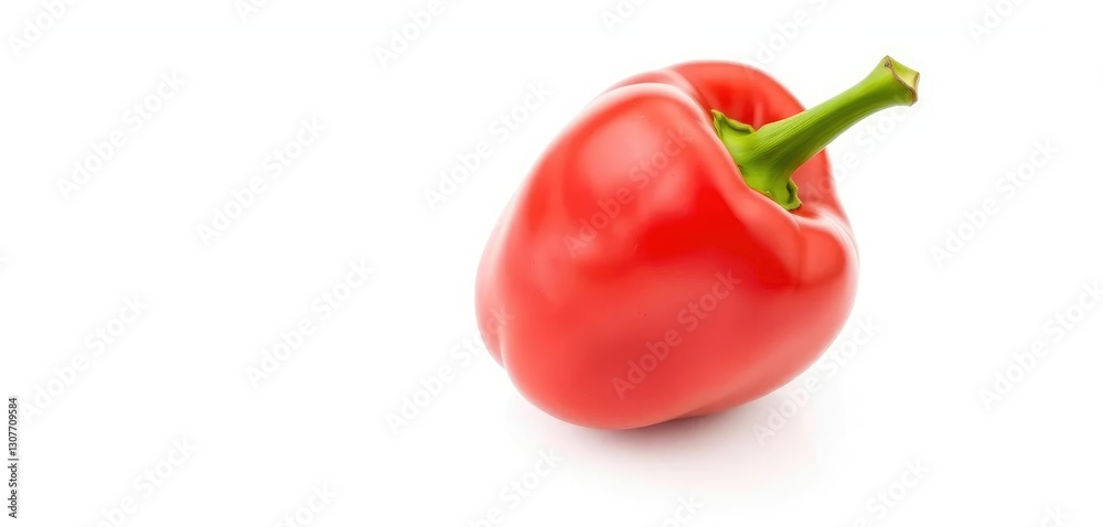 Single vibrant red bell pepper, flawlessly isolated on pure white, texture, diet Single vibrant red bell pepper, flawlessly isolated on pure white, texture, diet