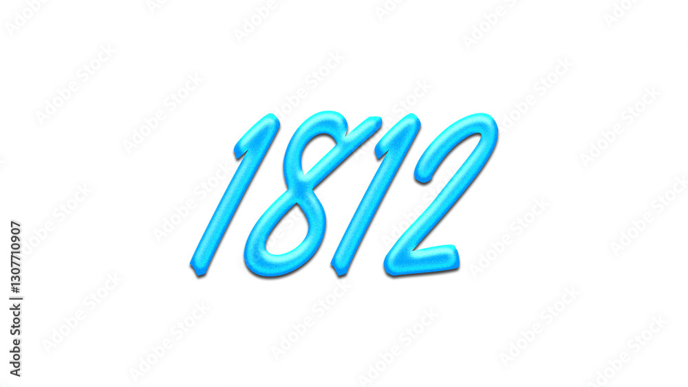 Glowing blue effect of number 1812 on white background. Glowing blue effect of number 1812 on white background.