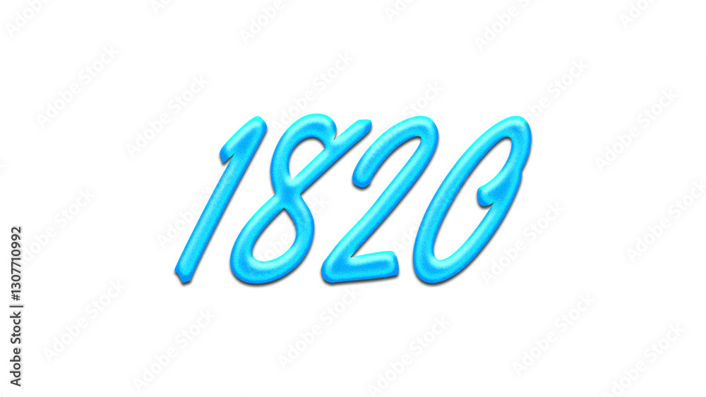 Glowing blue effect of number 1820 on white background. Glowing blue effect of number 1820 on white background.