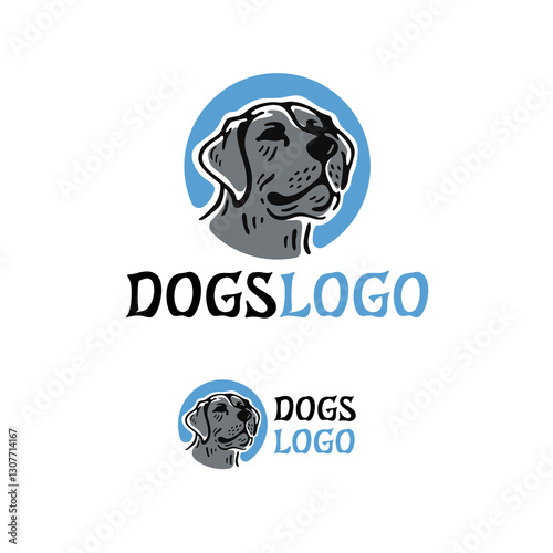 Labrador black head logo illustration