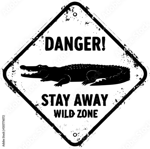 Spinosaurus dinosaur warning grunge metal sign board with claw scratches, vector banner. Danger zone caution yellow sign with roaring dinosaur or Jurassic predator lizard reptile for warning signboard