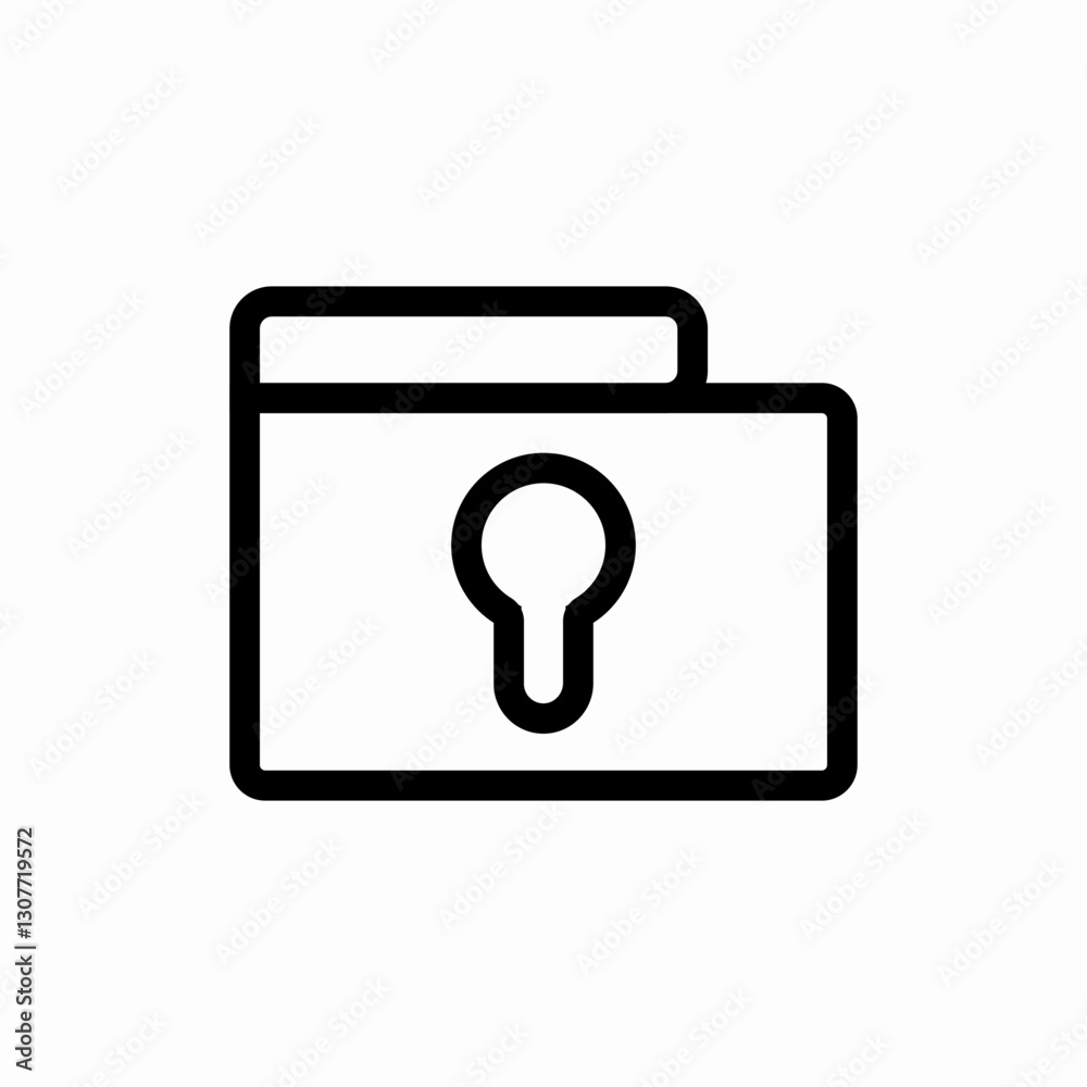 Secured folder access icon vector sign Secured folder access icon vector sign