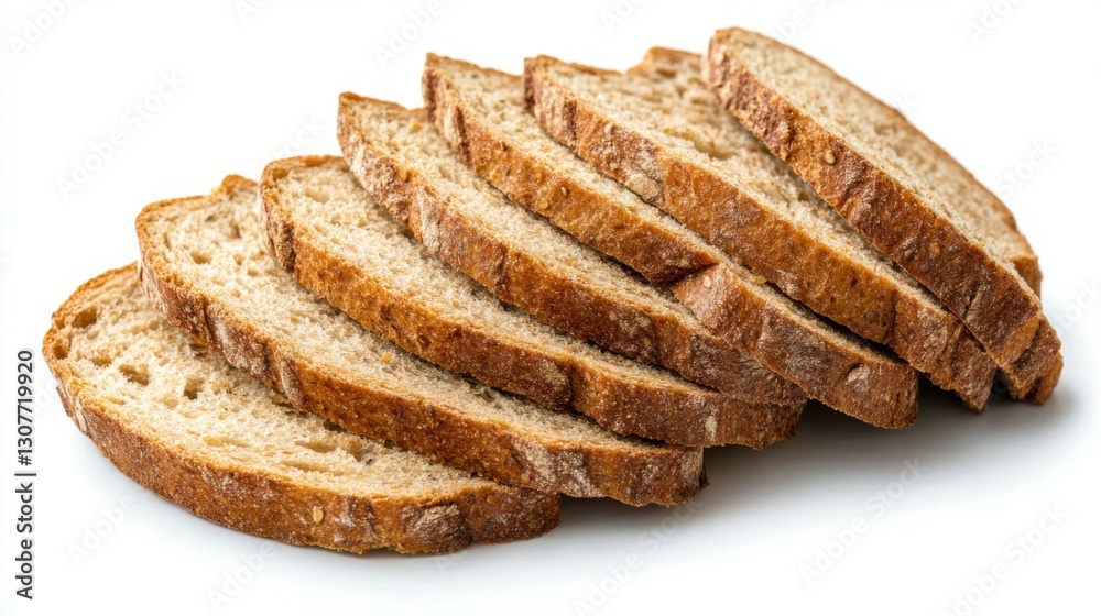 sliced whole grain bread on white background sliced whole grain bread on white background