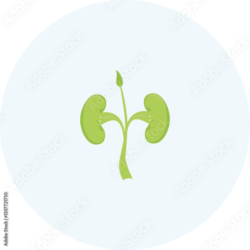 Healthy kidneys, are a sprout with green kidneys . The concept of World Kidney Day.