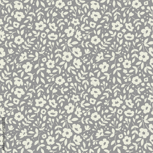 pattern with a small pattern of flowers and leaves. vector illustration