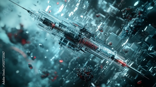 Advanced medical devices, like the syringe shown, deliver innovative treatments. 