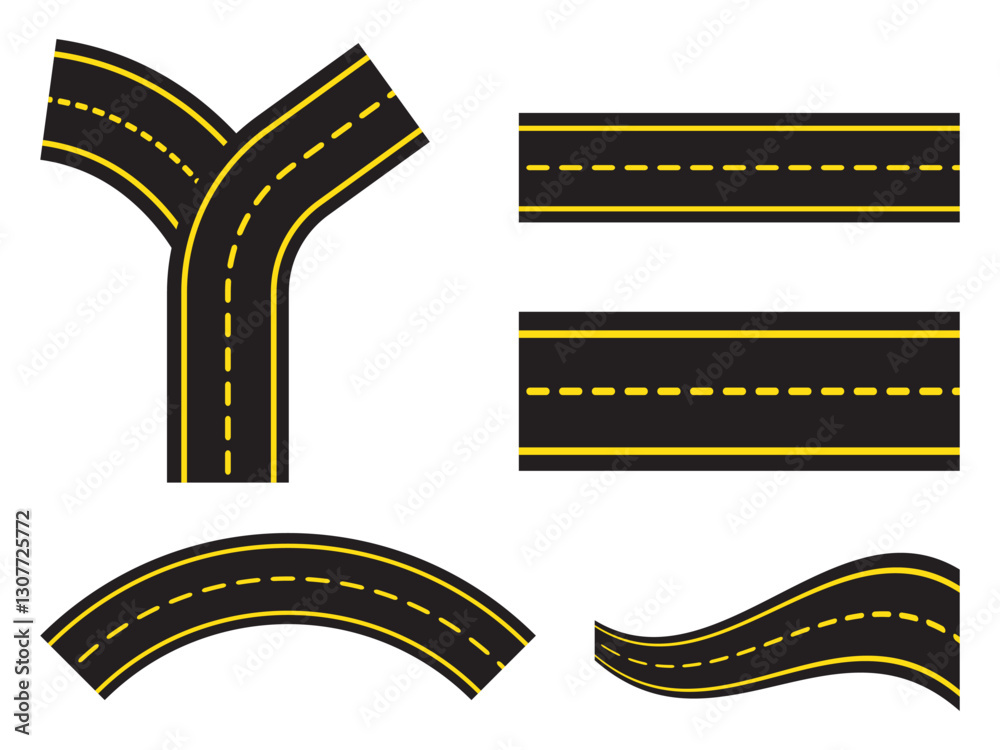 Fototapeta premium road or highway design vector on transparent background