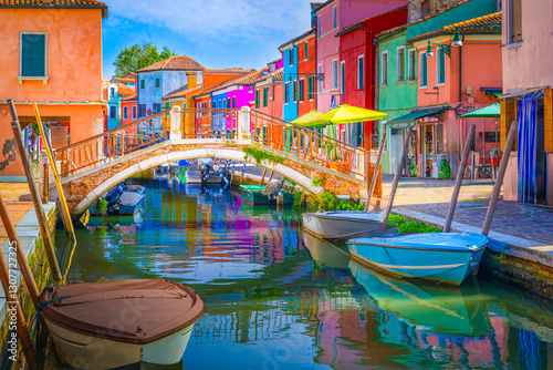Boats and bridge in Burano