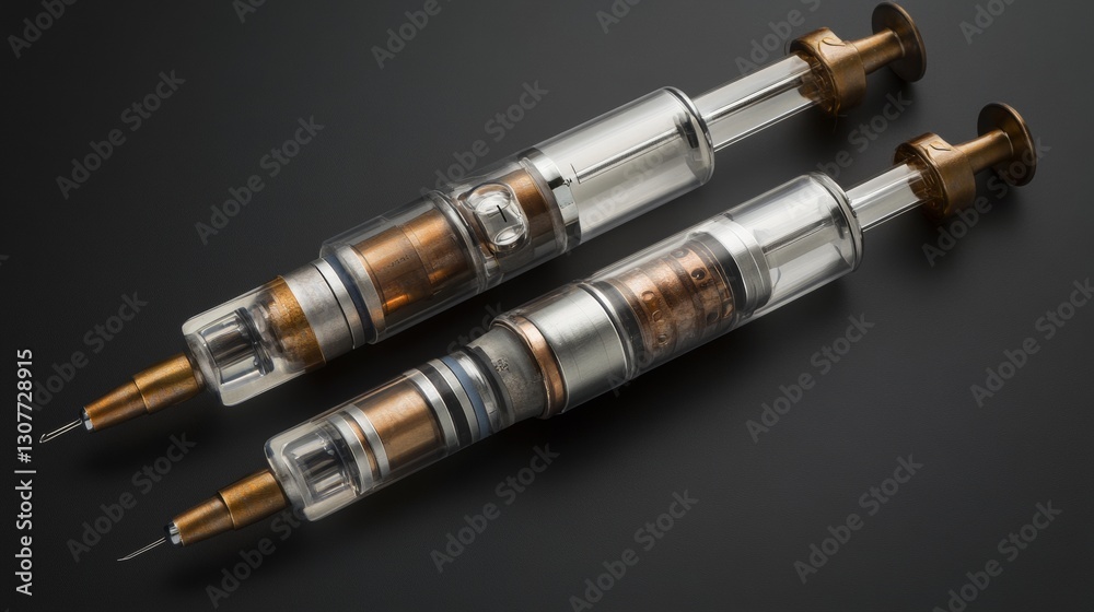 Advanced medical devices, like the syringe shown, deliver innovative treatments. Advanced medical devices, like the syringe shown, deliver innovative treatments.