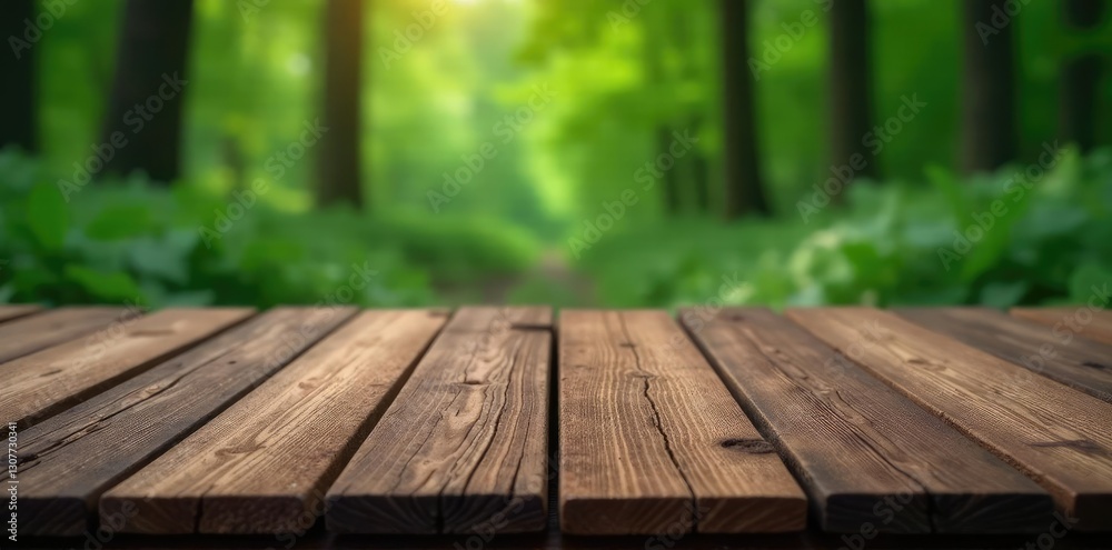Dark wood narrow boards on a rustic table top, wooden decor, forest, natural Dark wood narrow boards on a rustic table top, wooden decor, forest, natural