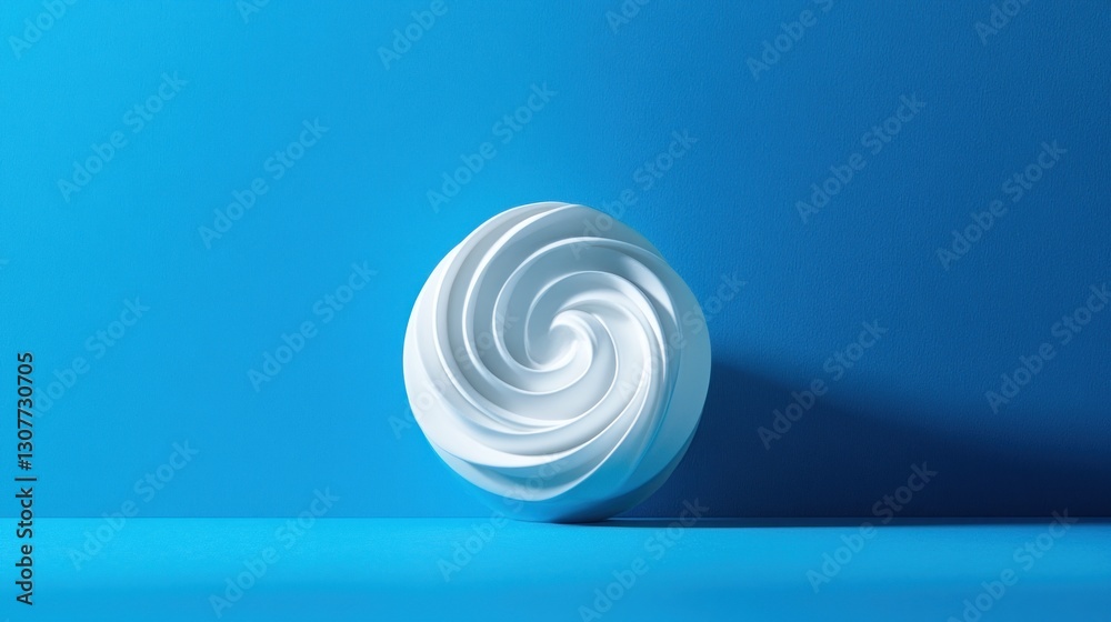 Abstract white swirling sphere on blue background. Abstract white swirling sphere on blue background.