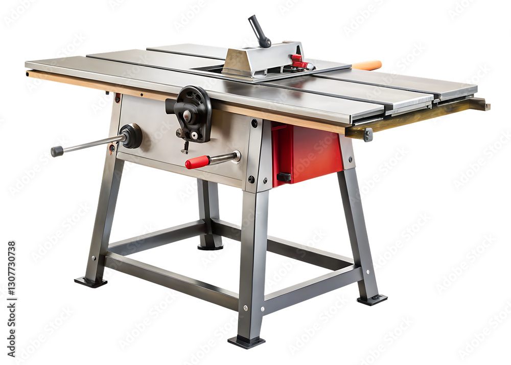 Fototapeta premium Professional Table Saw for Woodworking and Carpentry isolated on white background as transparent. PNG.AI GENERATED