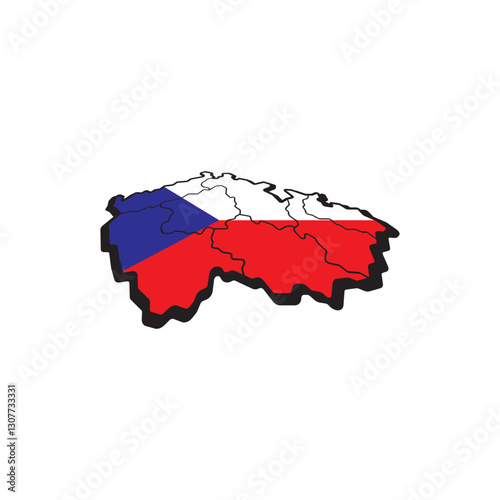 Czech map symbol,logo icon illustration design