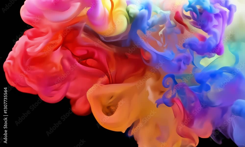 colorful smoke on black background