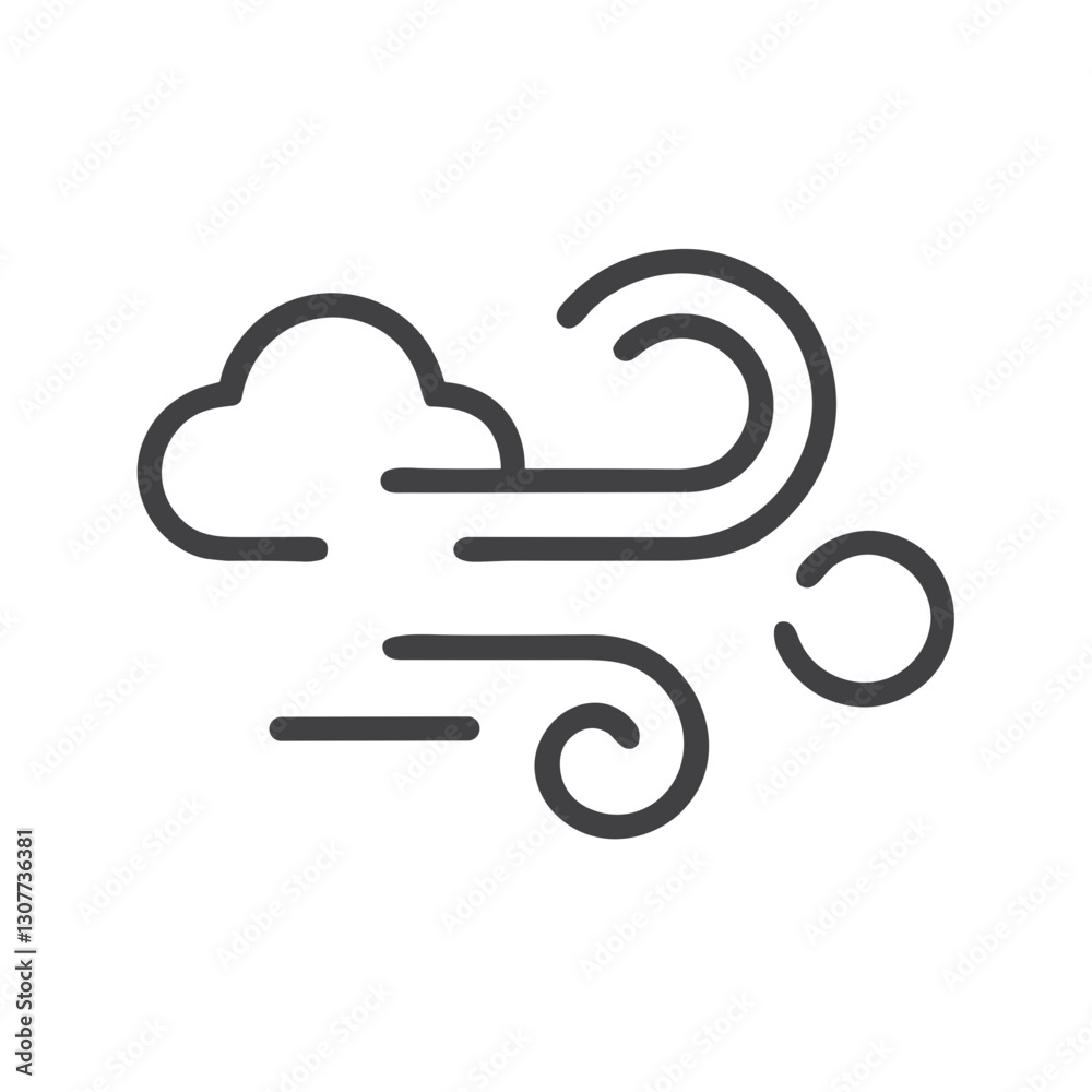 Clean Air and Wind Icon for Environmental Apps, Weather Monitoring Interfaces and Climate Education Materials about Air Quality and Pollution Control Methods Clean Air and Wind Icon for Environmental Apps, Weather Monitoring Interfaces and Climate Education Materials about Air Quality and Pollution Control Methods